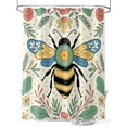 thumbnail image 1 of Fsddascl Bee Flowers Shower Curtain Set - Long 72" x 84" Washable Bathtub Curtain with 12 Hooks, Farmhouse Retro Botanical Floral Dots Waterproof Fabric Stall Shower Curtains for Bathroom/Bathtub, 1 of 6