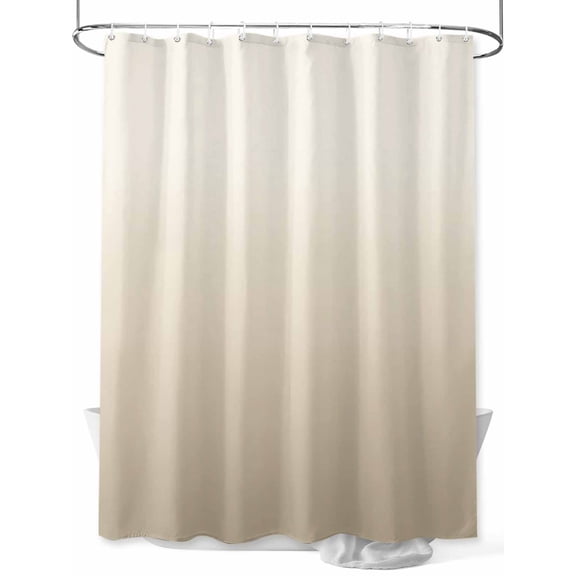 Fsddascl Beige Brown Ombre Shower Curtain Set - Long 72" x 84" Washable Bathtub Curtain with 12 Hooks, Modern Abstract Art Gradient Aesthetics Waterproof Fabric Stall Shower Curtains for Bathroom
