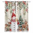 thumbnail image 1 of Fsddascl Beige Christmas Blackout Curtains for Bedroom/Living Room, Thermal Insulated Kitchen Curtains, Snowman Xmas Tree Elk Poinsettia Grommet Darkening Window Treatment Drapes 27.5"x39"x2, 1 of 6