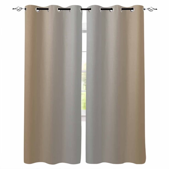 Fsddascl Beige Gray Ombre Blackout Curtains for Bedroom/Living Room, Thermal Insulated Kitchen Curtains, Modern Gradient Abstract Art Grommet Darkening Window Treatment Drapes 42"x63"x2