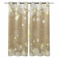 thumbnail image 1 of Fsddascl Beige Snowflake Christmas Blackout Curtains for Bedroom/Living Room, Thermal Insulated Kitchen Curtains, Winter Xmas Snowflake Farmhouse Grommet Darkening Window Treatment Drapes 52"x63"x2, 1 of 6