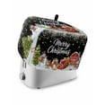 thumbnail image 1 of Fsddascl Black Christmas Small Toaster Cover 2 Slice, Kitchen Appliance Covers, Xmas Snowman Santa Elk Snowflake Tree Toaster Oven Cover with Loop, Bread Machine Cover Polyester Dust Cover Protection, 1 of 5