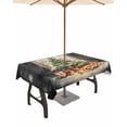 thumbnail image 1 of Fsddascl Black Christmas Tree Outdoor Tablecloth - 52x70 Inch Rectangle Dining Table Cover, Watercolor Xmas Snowflake Waterproof Outdoor Table Cloth with Umbrella Hole & Zipper for Picnic/Patio, 1 of 7