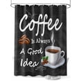 thumbnail image 1 of Fsddascl Black Coffee Vintage Shower Curtain Set - Long 72" x 84" Washable Bathtub Curtain with 12 Hooks, Farmhouse Coffee Cup Bean Waterproof Fabric Stall Shower Curtains for Bathroom/Bathtub Décor, 1 of 6