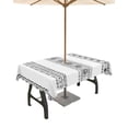 thumbnail image 1 of Fsddascl Black Geometric Outdoor Tablecloth - 60x84 Inch Rectangle Dining Table Cover, Boho Lines White Modern Abstract Art Waterproof Outdoor Table Cloth with Umbrella Hole & Zipper for Patio, 1 of 7