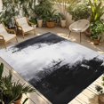 thumbnail image 1 of Fsddascl Black Gray White Outdoor Rug for Patio/Deck/Porch, Non-Slip Large Area Rug 5 x 8 Ft, Minimalism Abstract Ombre Aesthetic Indoor Outdoor Rugs Washable Area Rugs, Camping Rug Carpet, 1 of 5