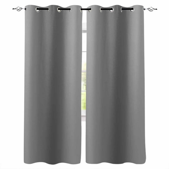 Fsddascl Black Ombre Blackout Curtains for Bedroom/Living Room, Thermal Insulated Kitchen Curtains, Grey Modern Art Farmhouse Grommet Darkening Window Treatment Drapes 42"x63"x2