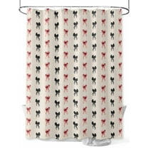 Fsddascl Black Red Bow Shower Curtain Set - Standard 72" x 72" Washable Bathtub Curtain with 12 Hooks, Sweet Romantic Linen Retro Artwork Waterproof Fabric Stall Shower Curtains for Bathroom/Bathtub