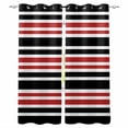 thumbnail image 1 of Fsddascl Black Red Striped Blackout Curtains for Bedroom/Living Room, Thermal Insulated Kitchen Curtains, Horizontal Lines Simple Minimalist Grommet Darkening Window Treatment Drapes 52"x72"x2, 1 of 6