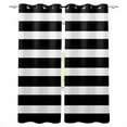 thumbnail image 1 of Fsddascl Black Striped Blackout Curtains for Bedroom/Living Room, Thermal Insulated Kitchen Curtains, Modern Simple Monochrome Geometric White Grommet Darkening Window Treatment Drapes 52"x72"x2, 1 of 6
