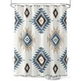thumbnail image 1 of Fsddascl Blue Aztec Shower Curtain Set - Small 36" x 72" Washable Bathtub Curtain with 12 Hooks, Southwest Boho Tribe Abstract Geometric Art Waterproof Fabric Stall Shower Curtains for Bathroom, 1 of 6