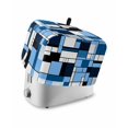 thumbnail image 1 of Fsddascl Blue Black Geometric Small Toaster Cover 2 Slice, Kitchen Appliance Covers, Modern White Blue Abstract Art Toaster Oven Cover with Loop, Bread Machine Cover Polyester Dust Cover Protection, 1 of 5