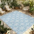 thumbnail image 1 of Fsddascl Blue Boho Floral Outdoor Rug for Patio/Deck/Porch, Non-Slip Large Area Rug 5 x 8 Ft, Ethnic Neutral Abstract Floral Texture Indoor Outdoor Rugs Washable Area Rugs, Camping Rug Carpet, 1 of 5