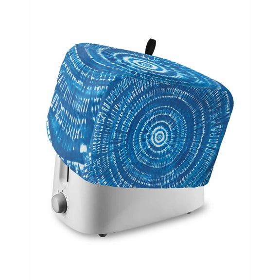 Fsddascl Blue Boho Geometric Small Toaster Cover 2 Slice, Kitchen Appliance Covers, Ombre Abstract Tie Dye Aesthetic Toaster Oven Cover with Loop, Bread Machine Cover Polyester Dust Cover Protection
