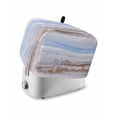 thumbnail image 1 of Fsddascl Blue Brown Ombre Toaster Cover 2 Slice, Small Kitchen Appliance Covers, Abstract Modern Art Fluid Striped Toaster Oven Cover with Loop, Bread Machine Cover Polyester Dust Cover Protection, 1 of 5