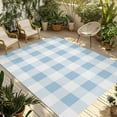thumbnail image 1 of Fsddascl Blue Checkered Outdoor Rug for Patio/Deck/Porch, Non-Slip Large Area Rug 4 x 6 Ft, Blue White Buffalo Plaid Indoor Outdoor Rugs Washable Area Rugs, Reversible Camping Rug Carpet Runner, 1 of 5
