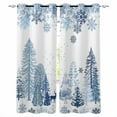 thumbnail image 1 of Fsddascl Blue Christmas Blackout Curtains for Bedroom/Living Room, Thermal Insulated Kitchen Curtains, Xmas Tree Snowflake Elk Winter Grommet Darkening Window Treatment Drapes 27.5"x39"x2, 1 of 6
