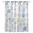 thumbnail image 1 of Fsddascl Blue Coastal Blackout Curtains for Bedroom/Living Room, Thermal Insulated Kitchen Curtains, Nautical Summer Beach Coral Sea Turtle Grommet Darkening Window Treatment Drapes 52"x45"x2, 1 of 8