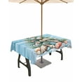 thumbnail image 1 of Fsddascl Blue Coastal Christmas Outdoor Tablecloth - 52x70 Inch Rectangle Dining Table Cover, Nautical Summer Beach Shell Conch Waterproof Outdoor Table Cloth with Umbrella Hole & Zipper for Patio, 1 of 7