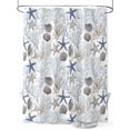 thumbnail image 1 of Fsddascl Blue Coastal Shower Curtain Set - 72" x 78" Washable Bathtub Curtain with 12 Hooks, Starfish Shell Coral Ocean Waterproof Fabric Stall Shower Curtains for Bathroom/Bathtub Décor, 1 of 6