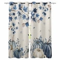 thumbnail image 1 of Fsddascl Blue Fall Pumpkins Blackout Curtains for Bedroom/Living Room, Thermal Insulated Kitchen Curtains, Thanksgiving Maple Leaf Tree Grommet Darkening Window Treatment Drapes 42"x84"x2, 1 of 6