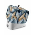 thumbnail image 1 of Fsddascl Blue Feather Toaster Cover 4 Slice, Large Kitchen Appliance Covers, Abstract Modern Golden Art Painting Textured Toaster Oven Cover with Loop, Bread Machine Cover Polyester Dust Cover, 1 of 5