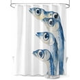 thumbnail image 1 of Fsddascl Blue Fish Shower Curtain Set - 60" x 72" Washable Bathtub Curtain with 12 Hooks, Coastal Ocean Animal Watercolor White Waterproof Fabric Stall Shower Curtains for Bathroom/Bathtub Décor, 1 of 6