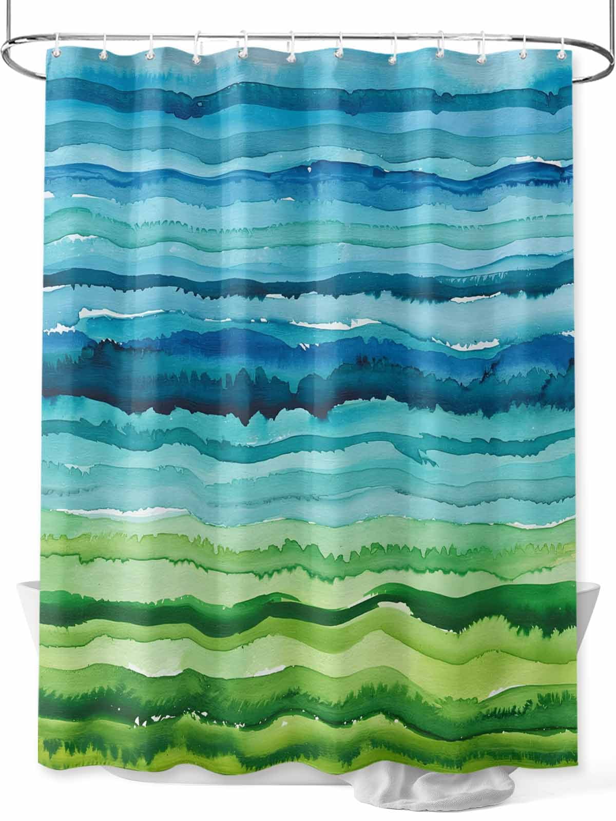 Blue Green Shower Curtainnull