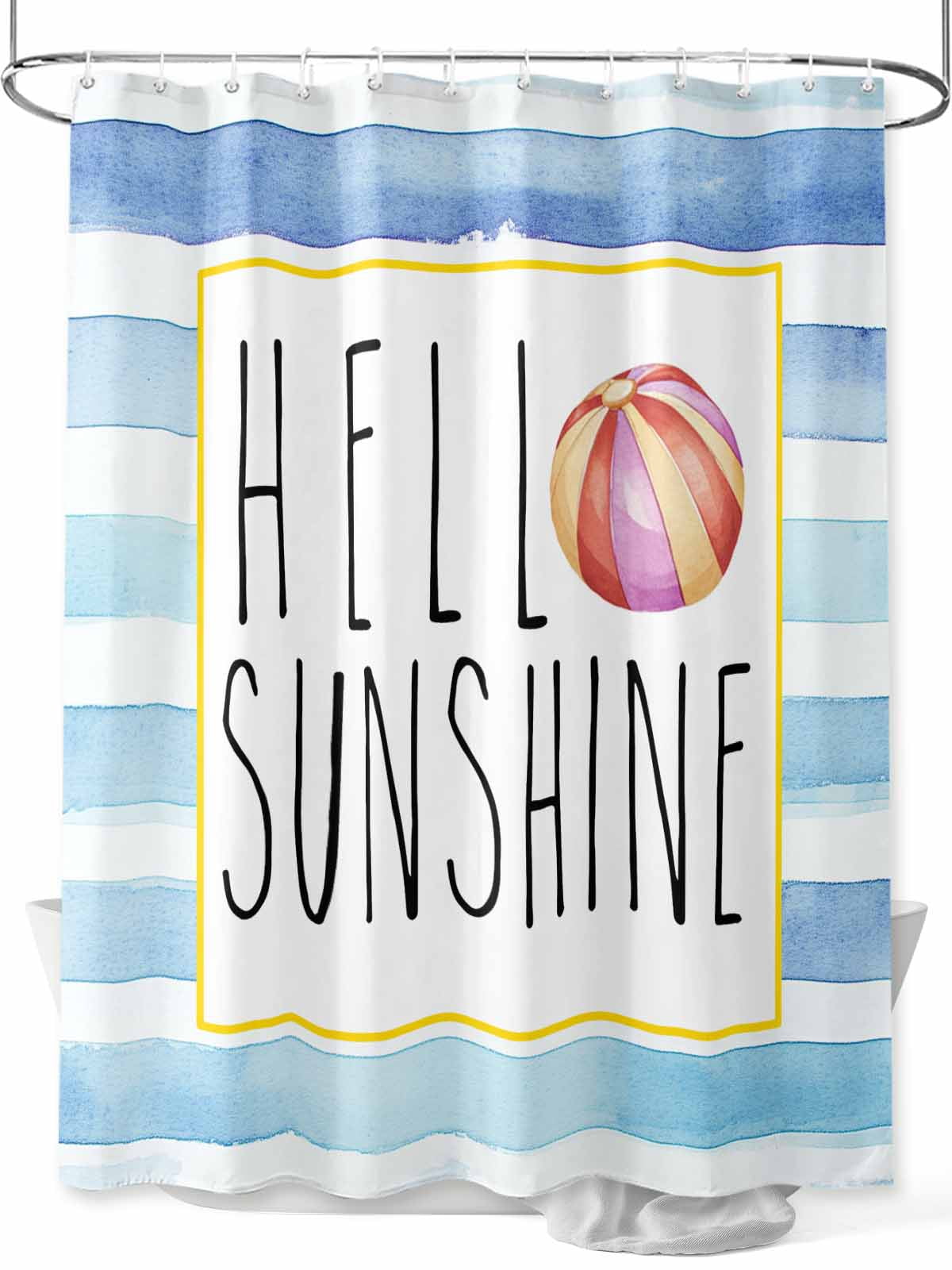 Fsddascl Blue Horizontal Striped Shower Curtain Set - 66" x 72 ...