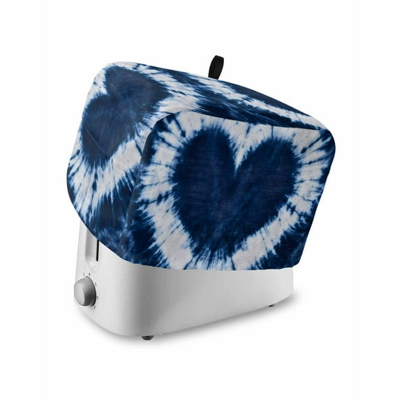 Fsddascl Blue Love Heart Small Toaster Cover 2 Slice, Kitchen Appliance Covers, Boho Ethnic Modern Funny Tie Dye Art Toaster Oven Cover with Loop, Bread Machine Cover Polyester Dust Cover Protection