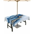 thumbnail image 1 of Fsddascl Blue Marble Outdoor Tablecloth - 60x102 Inch Rectangle Dining Table Cover, Modern Abstract Art Waterproof Outdoor Table Cloth with Umbrella Hole & Zipper for Picnic/Patio/Party, 1 of 7