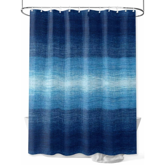 Fsddascl Blue Ombre Shower Curtain Set - Small 36" x 72" Bathtub Curtain with 12 Hooks, Contemporary Minimalism Abstract Aesthetic Waterproof Fabric Stall Shower Curtains for Bathroom/Bathtub