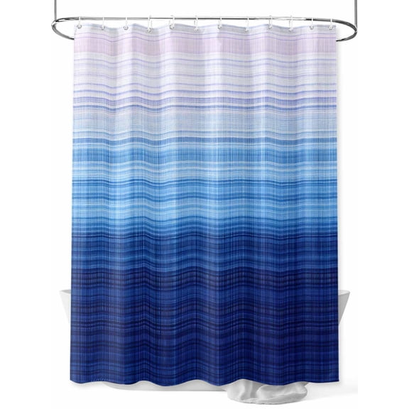 Fsddascl Blue Pink Ombre Shower Curtain Set - Standard 72" x 72" Bathtub Curtain with 12 Hooks, Gradient Abstract Stripes Texture Waterproof Fabric Stall Shower Curtains for Bathroom/Bathtub
