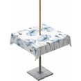 thumbnail image 1 of Fsddascl Blue Poppy Floral Outdoor Tablecloth - 54x54 Inch Square Dining Table Cover, Farmhouse Pastoral Botanical Flowers Waterproof Outdoor Table Cloth with Umbrella Hole & Zipper for Picnic/Patio, 1 of 7