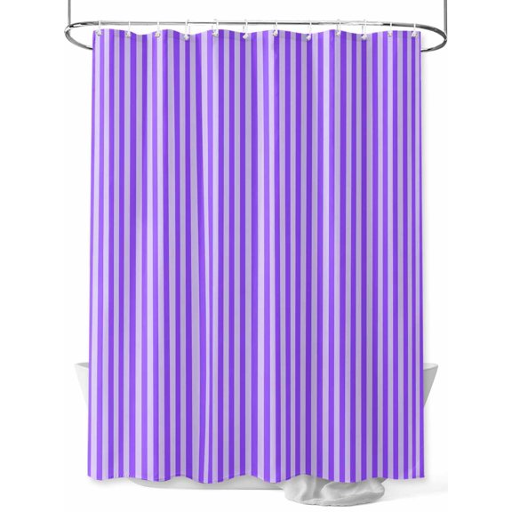Fsddascl Blue Purple Shower Curtain Set - 48" x 72" Washable Bathtub Curtain with 12 Hooks, Geometric Vertical Striped Solid Rainbow Waterproof Fabric Stall Shower Curtains for Bathroom/Bathtub