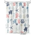 thumbnail image 1 of Fsddascl Blue Red Coastal Shower Curtain Set - 72" x 78" Washable Bathtub Curtain with 12 Hooks, Nautical Summer Beach Coral Sea Turtle Waterproof Fabric Stall Shower Curtains for Bathroom/Bathtub, 1 of 6