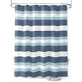 thumbnail image 1 of Fsddascl Blue Striped Shower Curtain Set - 60" x 72" Washable Bathtub Curtain with 12 Hooks, Modern Gradient Abstract Lines Aesthetic Waterproof Fabric Stall Shower Curtains for Bathroom/Bathtub, 1 of 6