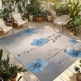 thumbnail image 1 of Fsddascl Blue Summer Floral Outdoor Rug for Patio/Deck/Porch, Non-Slip Large Area Rug 5 x 8 Ft, Spring Flowers Botanical Farmhouse Indoor Outdoor Rugs Washable Area Rugs, Camping Rug Carpet, 1 of 5