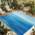 thumbnail image 1 of Fsddascl Blue Summer Ocean Outdoor Rug for Patio/Deck/Porch, Non-Slip Large Area Rug 5 x 8 Ft, Modern Abstract Coastal Wave Indoor Outdoor Rugs Washable Area Rugs, Reversible Camping Rug Carpet, 1 of 5