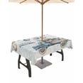 thumbnail image 1 of Fsddascl Blue Truck Christmas Outdoor Tablecloth - 60x120 Inch Rectangle Dining Table Cover, Xmas Balls Snowflake Vintage Waterproof Outdoor Table Cloth with Umbrella Hole & Zipper for Picnic/Patio, 1 of 7