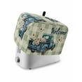 thumbnail image 1 of Fsddascl Blue Truck Spring Floral Toaster Cover 2 Slice, Small Kitchen Appliance Covers, Sage Green Plaid Butterflies Toaster Oven Cover with Loop, Bread Machine Cover Polyester Dust Cover, 1 of 5
