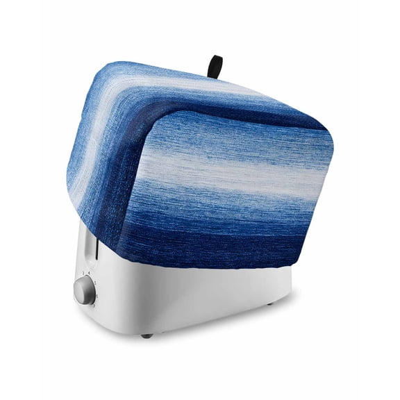 Fsddascl Blue White Ombre Toaster Cover 2 Slice, Small Kitchen Appliance Covers, Gradient Abstract Gradient Texture Toaster Oven Cover with Loop, Bread Machine Cover Polyester Dust Cover Protection