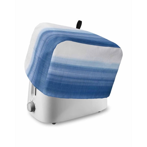 Fsddascl Blue White Ombre Toaster Cover 2 Slice, Small Kitchen Appliance Covers, Modern Abstract Striped Lines Art Toaster Oven Cover with Loop, Bread Machine Cover Polyester Dust Cover Protection