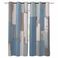 thumbnail image 1 of Fsddascl Blue Wood Grain Blackout Curtains for Bedroom/Living Room, Thermal Insulated Kitchen Curtains, Farmhouse Mottled Striped Plank Grommet Darkening Window Treatment Drapes 27.5"x39"x2, 1 of 6