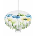 thumbnail image 1 of Fsddascl Blue Yellow Spring Floral Outdoor Tablecloth - 60 Inch Round Dining Table Cover, Flowers Summer Botanical Waterproof Outdoor Table Cloth with Umbrella Hole & Zipper for Picnic/Patio/Party, 1 of 7