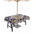 thumbnail image 1 of Fsddascl Bohemian Outdoor Tablecloth - 52x70 Inch Rectangle Dining Table Cover, Western Rustic Tribal Ethnic Boho Farmhouse Waterproof Outdoor Table Cloth with Umbrella Hole & Zipper for Patio, 1 of 7