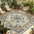 thumbnail image 1 of Fsddascl Boho Chic Outdoor Rug for Patio/Deck/Porch, Non-Slip Large Area Rug 4 x 6 Ft, Traditional Classic Geometric Farmhouse Indoor Outdoor Rugs Washable Area Rugs, Reversible Camping Rug Carpet, 1 of 5