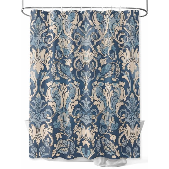 Fsddascl Boho Ethnic Shower Curtain Set - Small 36" x 72" Washable Bathtub Curtain with 12 Hooks, Vintage Chic Neutral Abstract Floral Motif Waterproof Fabric Stall Shower Curtains for Bathroom