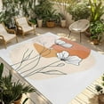 thumbnail image 1 of Fsddascl Boho Floral Outdoor Rug for Patio/Deck/Porch, Non-Slip Large Area Rug 5 x 8 Ft, Abstract Contemporary Minimalist Clean-lined Indoor Outdoor Rugs Washable Area Rugs, Camping Rug Carpet, 1 of 5