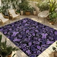 thumbnail image 1 of Fsddascl Boho Purple Floral Outdoor Rug for Patio/Deck/Porch, Non-Slip Large Area Rug 5 x 8 Ft, Farmhouse Botanical Vintage Paisley Flower Indoor Outdoor Rugs Washable Area Rugs, Camping Rug Carpet, 1 of 5